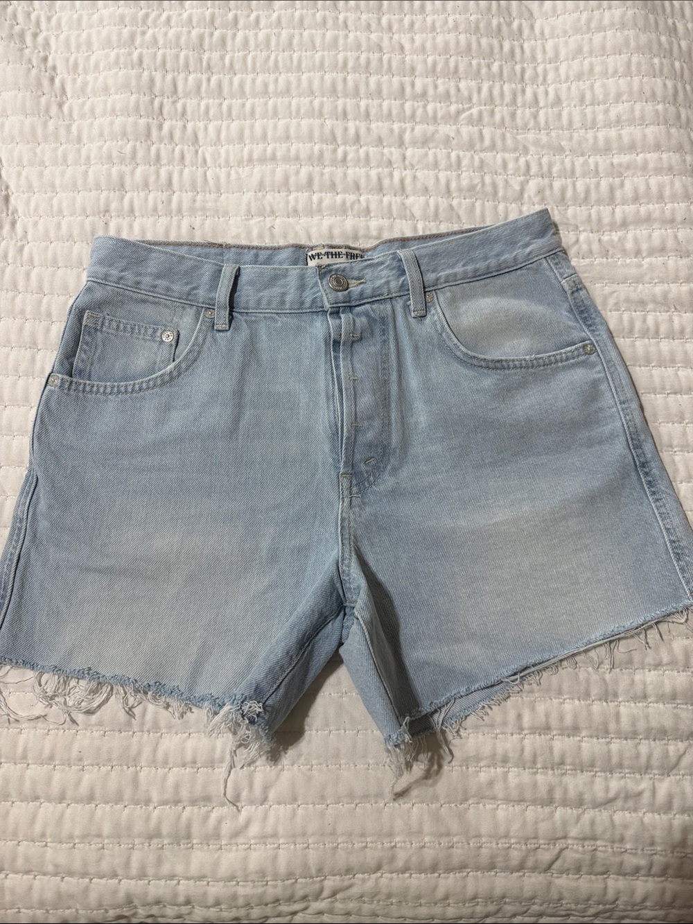 We The Free Light Wash Denim Cutoff Shorts